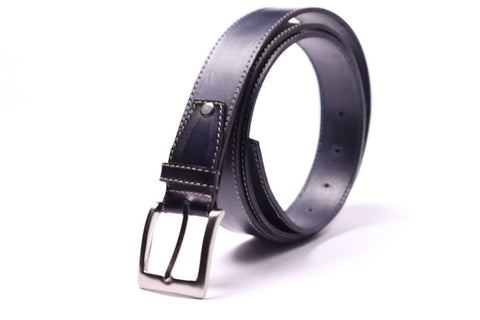 Belt - Art. Cuoio Blu Cuciture Beige Stefano Reda