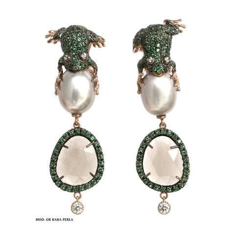 Earrings - Frogs and pearls Fancs-V