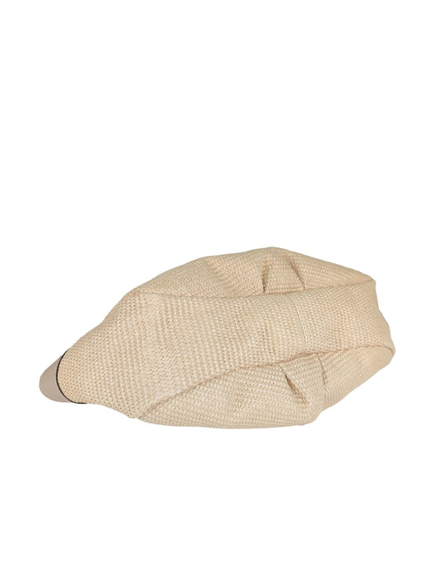 Tote Bag in Raffia and Leather Florence Leather