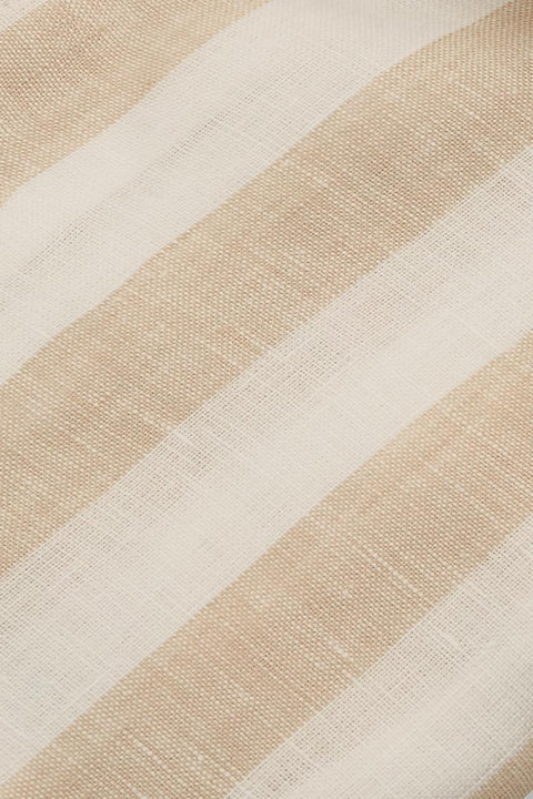 Bold Striped Linen Shirt Beige Cordone 1956