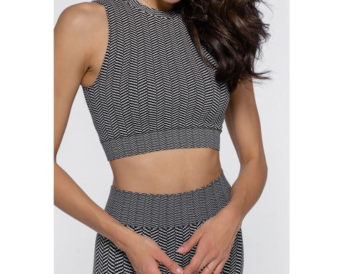 Top - Herringbone Black/White Heart and Soul