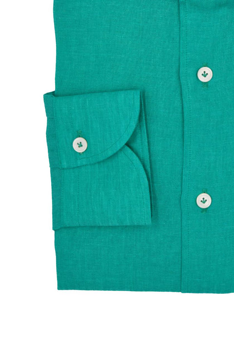 Water Green Linen Shirt Cordone 1956
