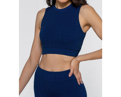 Top - Herringbone Black/Blue Heart and Soul