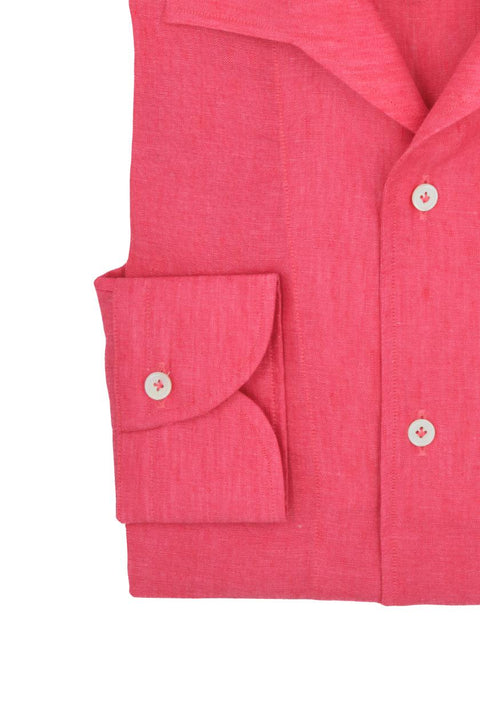 Coral Linen Capri Collar Shirt Cordone 1956