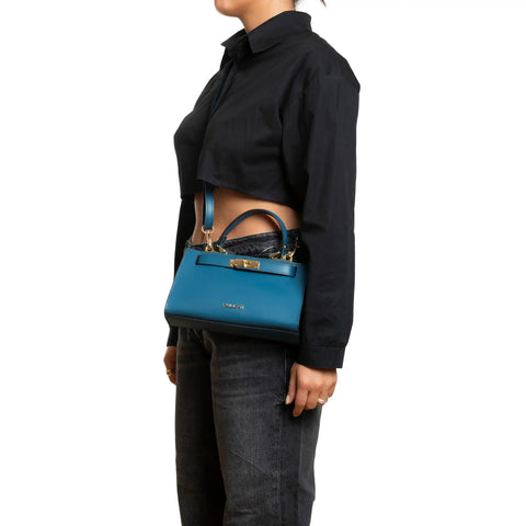 Structured Mini Satchel in Genuine Leather