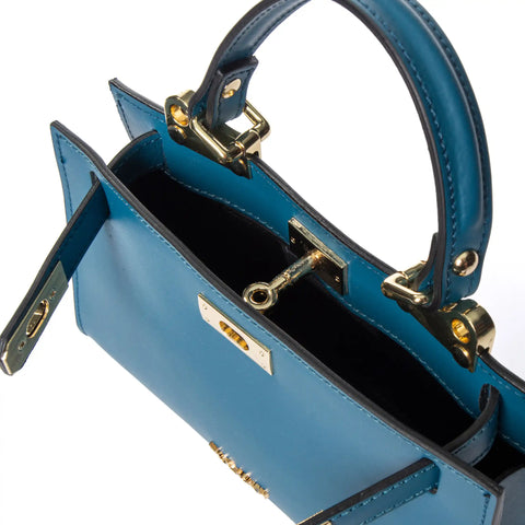 Structured Mini Satchel in Genuine Leather