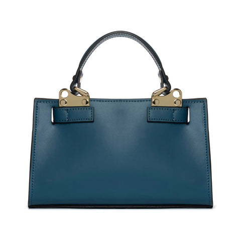 Structured Mini Satchel in Genuine Leather