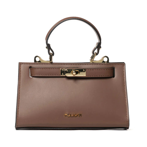 Structured Mini Satchel in Genuine Leather