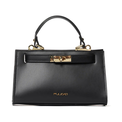 Structured Mini Satchel in Genuine Leather