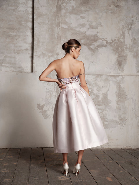 Top - Mikado Decollete Flowers Roberta Longo