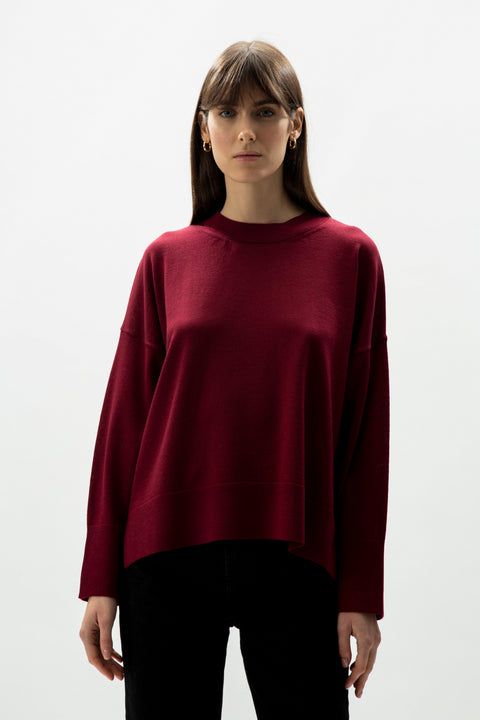 Extra Fine Merino Wool Oversized Crewneck Sweater - Lèmme