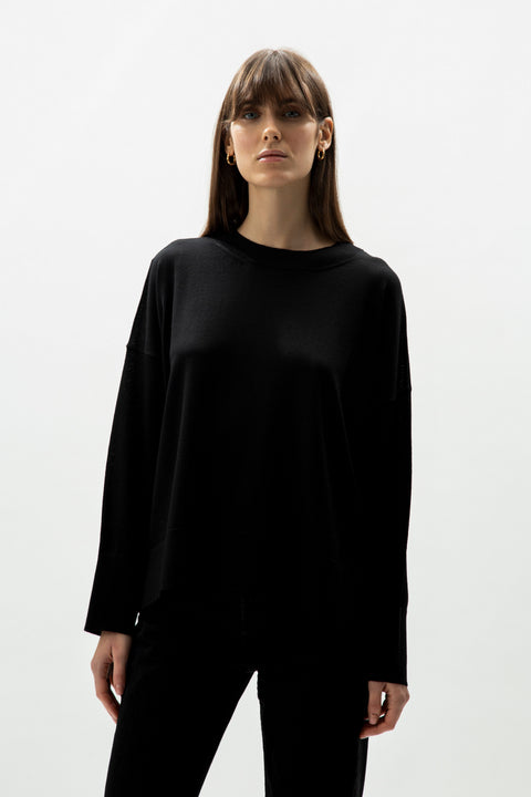Extra Fine Merino Wool Oversized Crewneck Sweater - Lèmme