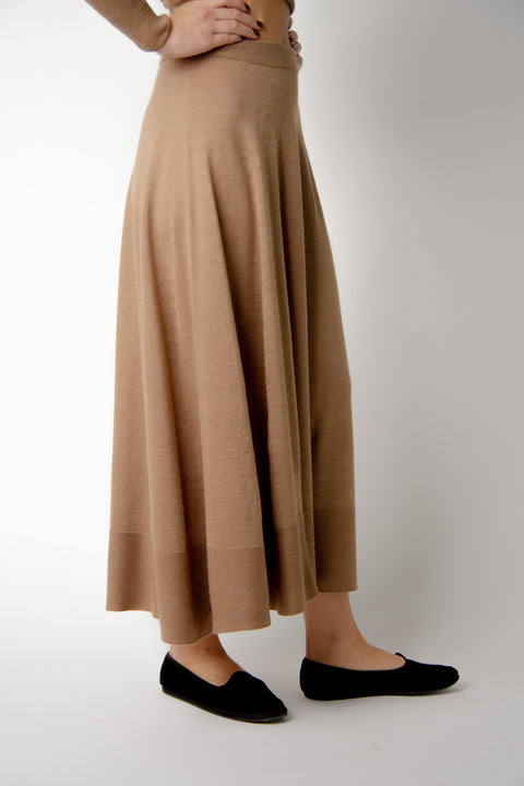 Extra Fine Merino Wool A-Line Skirt (3D-Knit) - Lèmme