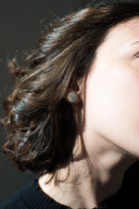 Earrings - Small Leather Buttons Lidia Mallia