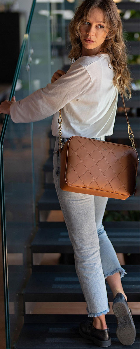 Brick large leather shoulder bag