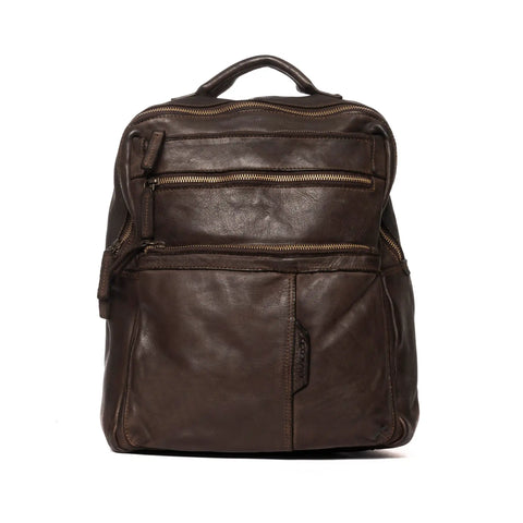 Backpack in Washed Garment-Dyed Leather