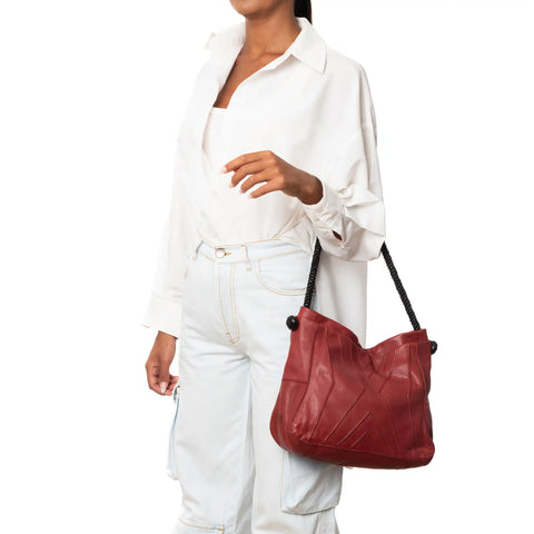 Woven Tote in Washed Garment-Dyed Leather