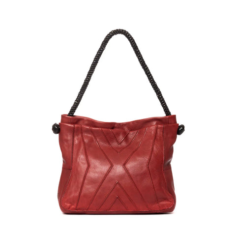Woven Tote in Washed Garment-Dyed Leather