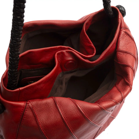 Woven Tote in Washed Garment-Dyed Leather