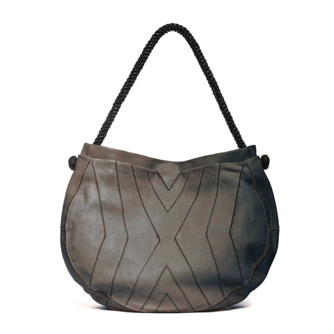 Woven Tote in Washed Garment-Dyed Leather