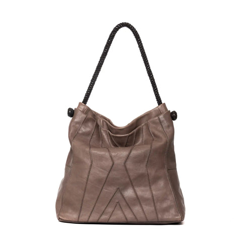 Large Woven Tote in Washed Garment-Dyed Leather