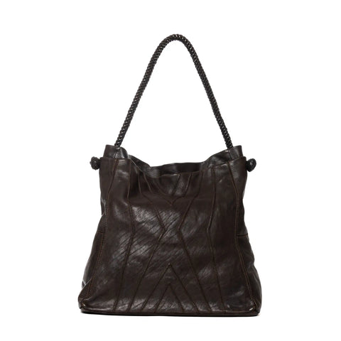 Large Woven Tote in Washed Garment-Dyed Leather