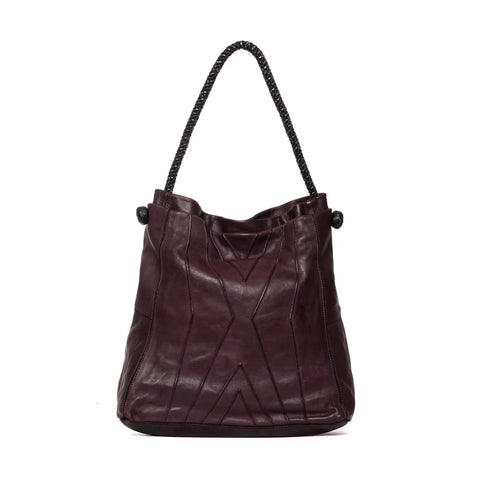 Large Woven Tote in Washed Garment-Dyed Leather
