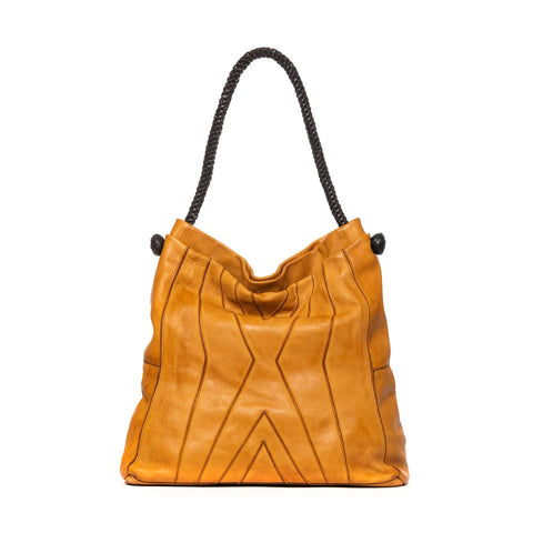 Large Woven Tote in Washed Garment-Dyed Leather