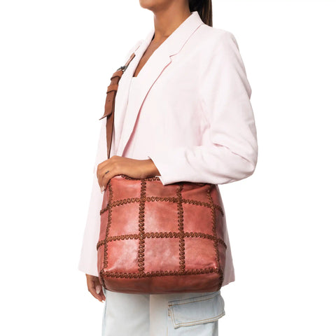 Woven Hobo in Washed Garment-Dyed Leather