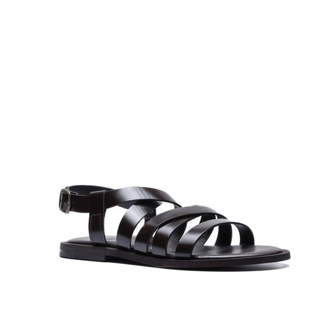 Handcrafted men's multi-strap sandal in brushed leather - Alex 22206