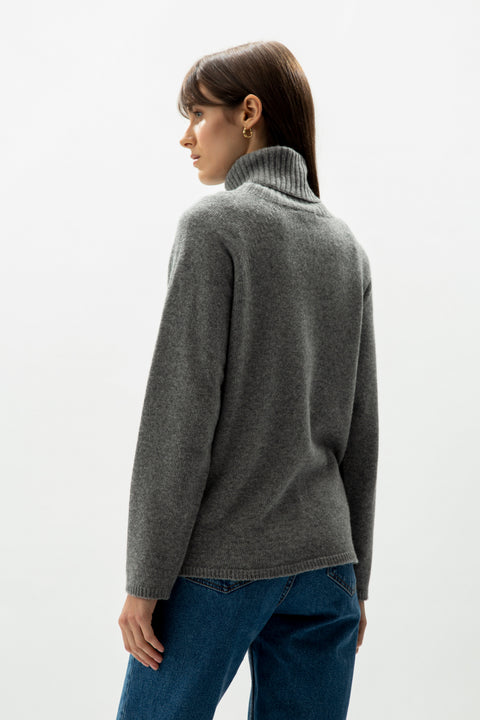 Cashmere Mix Turtleneck Sweater (3D-Knit) - Lèmme