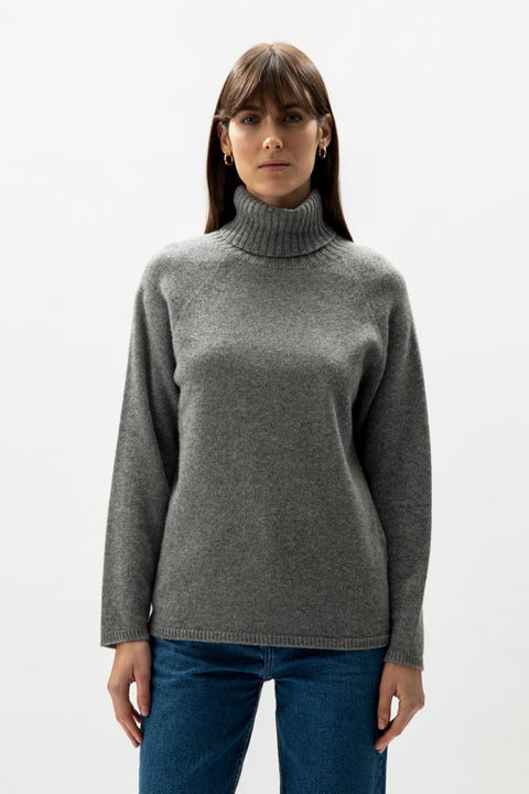 Cashmere Mix Turtleneck Sweater (3D-Knit) - Lèmme