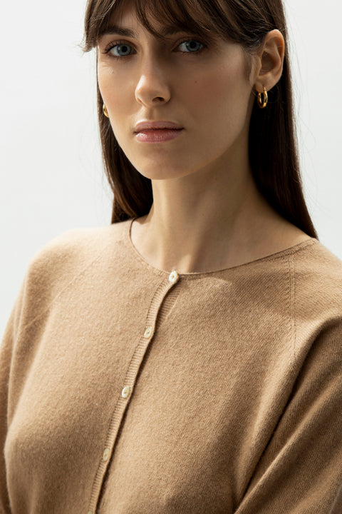 Cashmere Mix Cropped Cardigan (3D-Knit) - Lèmme