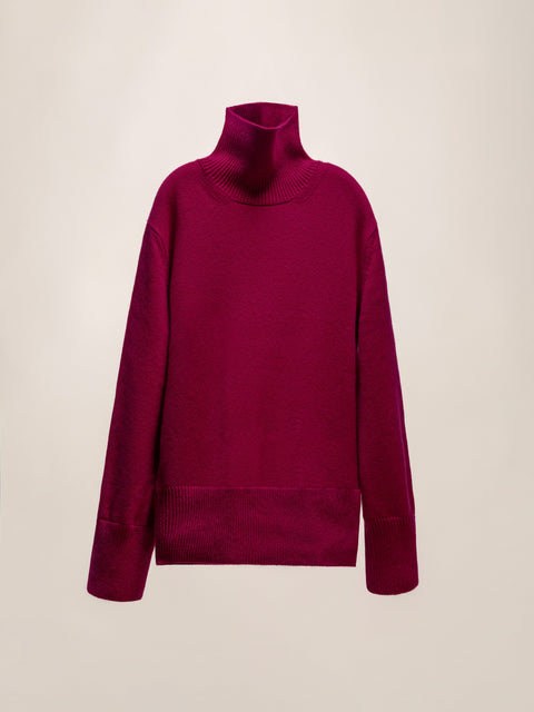 Pure Cashmere Maxi High Neck Sweater - Lèmme
