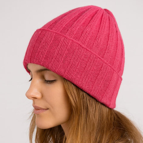 Unisex Pure Cashmere Ribbed Hat - Due Toscani