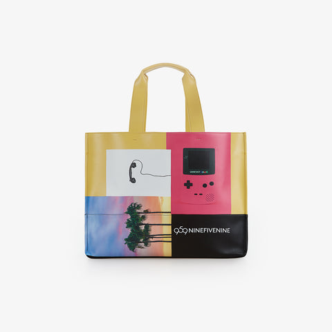 Shopping Bag - East West Print Yellow 959NINEFIVENINE