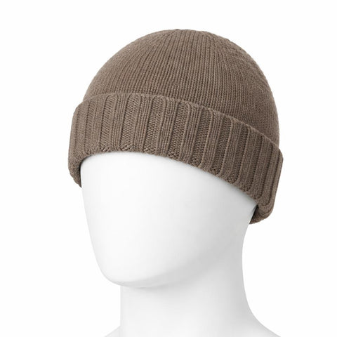 Smooth unisex beanie with ribbed cuff, 100% cashmere - Due Toscani