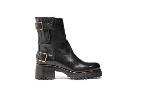 Calf leather ankle boots with lining - art. 21394