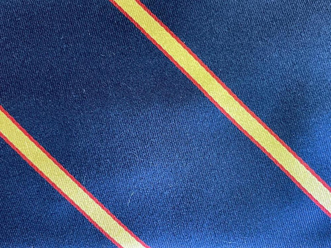 Classic Navy Silk Tie with Diagonal Gold Stripe