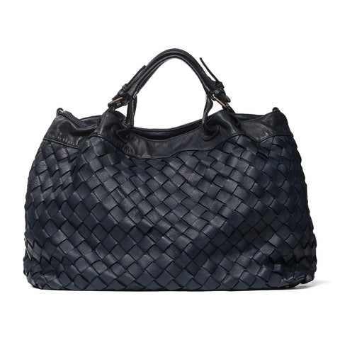 Woven Tote in Vegetable-Tanned Garment-Dyed Leather