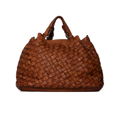 Woven Tote in Vegetable-Tanned Garment-Dyed Leather
