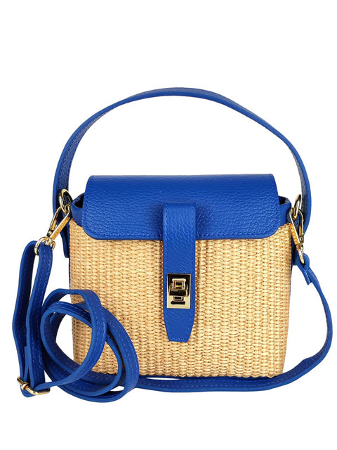 Borsa in rafia e pelle Florence Leather