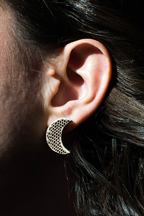 Earrings - Moon Leather Lidia Mallia