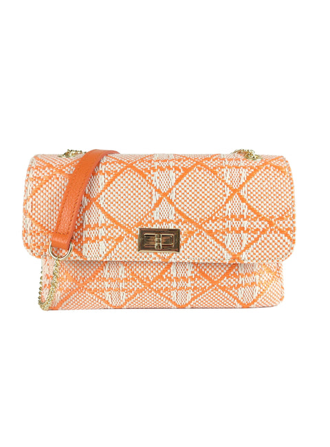 Raffia crossbody bag Florence Leather