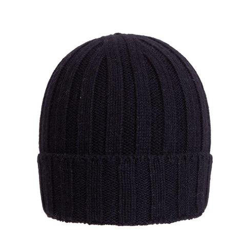 Recycled cashmere ribbed beanie - Due Toscani