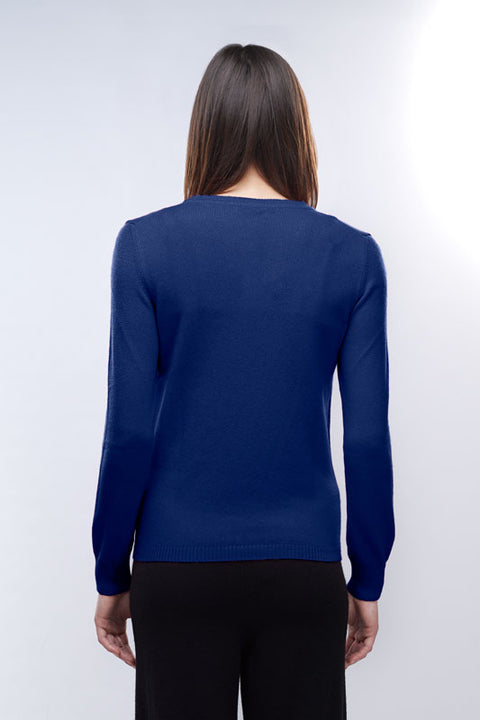 Pullover - Blue Crew-neck Pullover Confezioni Giovi