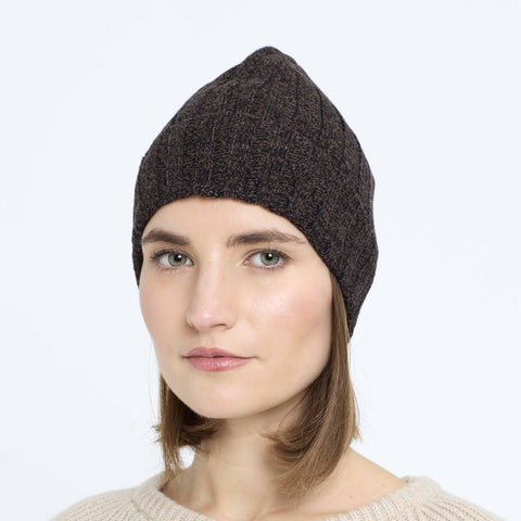 Due Toscani Ribbed Hat in Pure Cashmere Moulinè Colors - Due Toscani