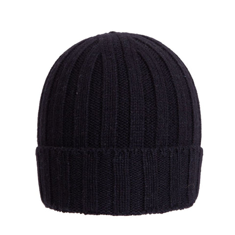 Unisex Pure Cashmere Ribbed Hat - Due Toscani