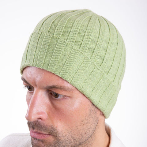 Unisex Pure Cashmere Ribbed Hat - Due Toscani