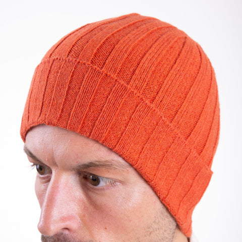 Unisex Pure Cashmere Ribbed Hat - Due Toscani
